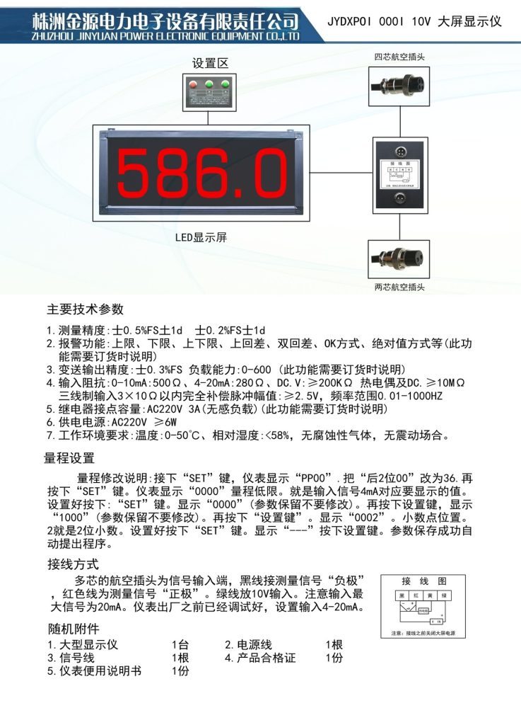 Large, Medium and Small Digital Parameter Display Screen